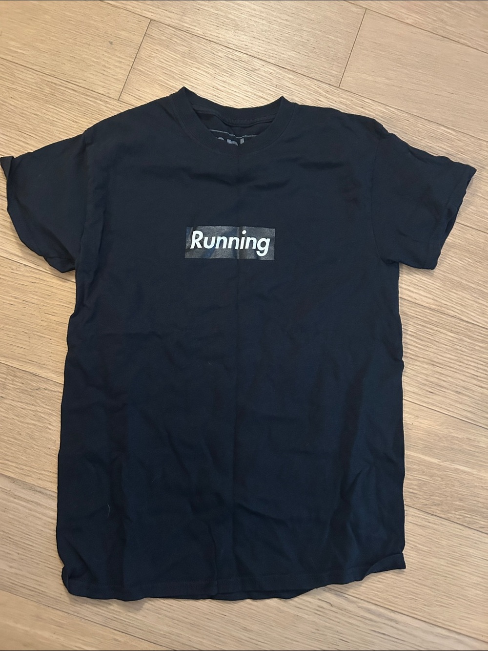 Men's Black Short-Sleeve 'Running' Graphic Tee